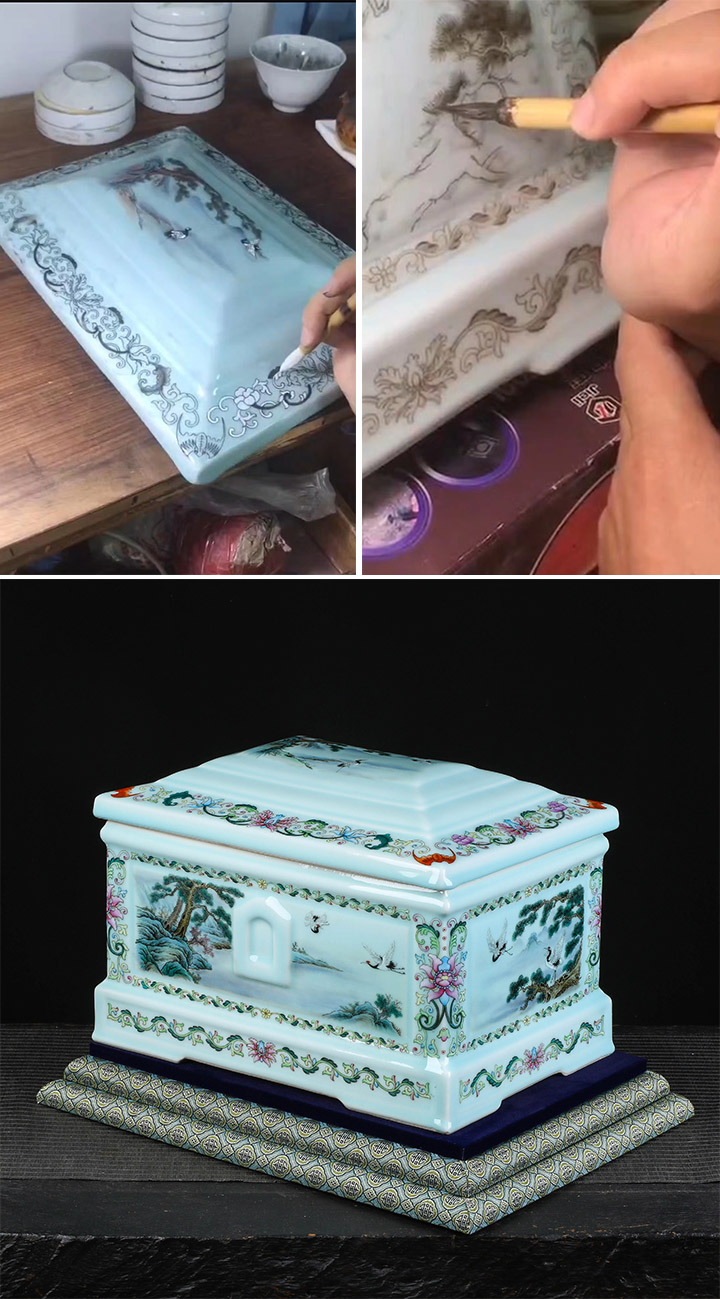 安泰福寿陶瓷骨灰盒